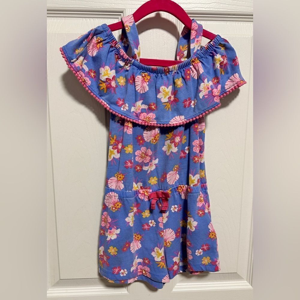 Tommy Bahama girls jumper. Blue and pink with shells and flowers. Extra small.